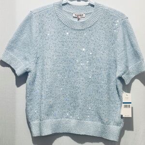 Nanette Nanette Lepore Women’s Sequins Sleeveless Sweater in Icy Blue - Size XL